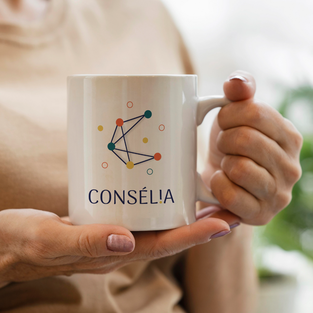 Logo Consélia sur mug mockup