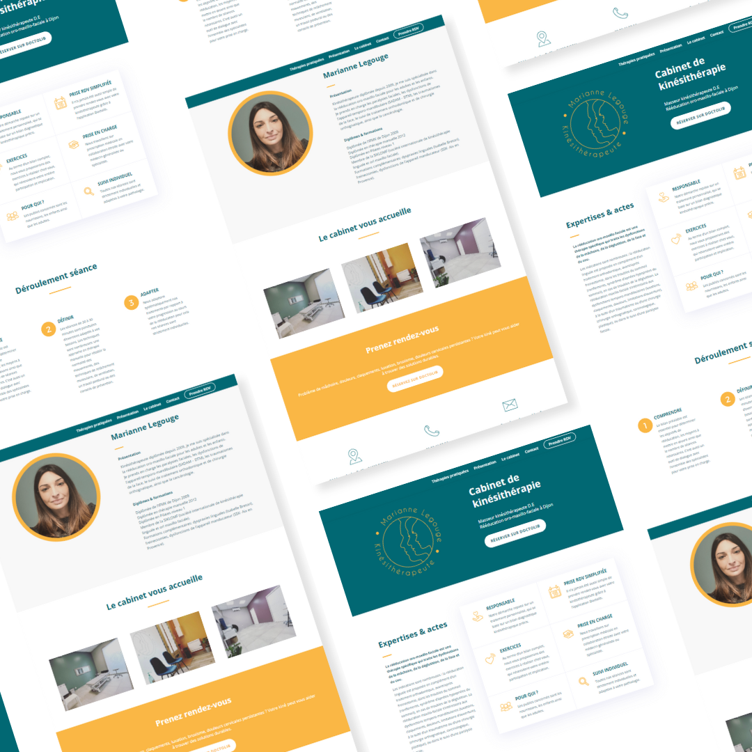 Page accueil site internet Marianne Legouge kiné Dijon