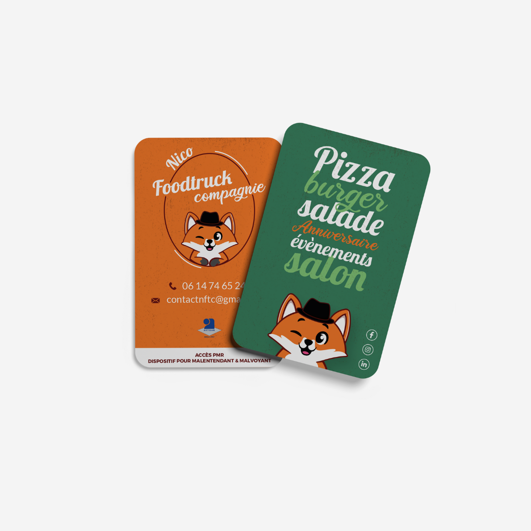 Carte de visite mockup recto verso Nico Food Truck Compagnie