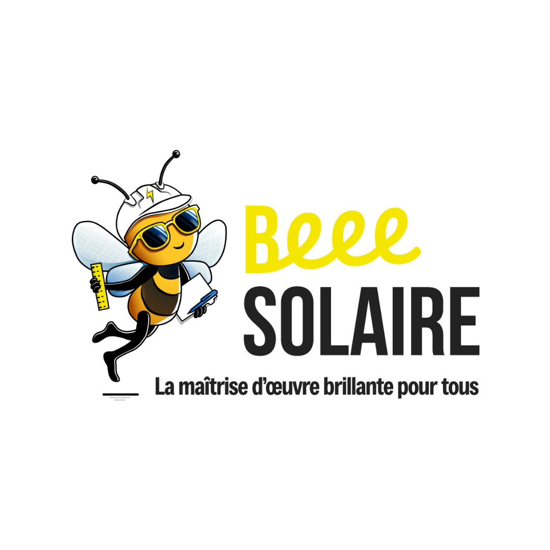 Logo Beee Solaire sur fond blanc Dijon pose panneaux photovoltaïques