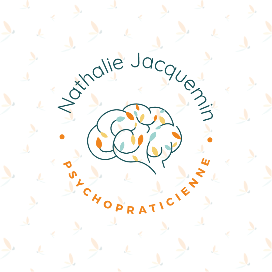 Logo secondaire Nathalie Jacquemin psychopraticienne Dijon sur fond blanc pattern papillon