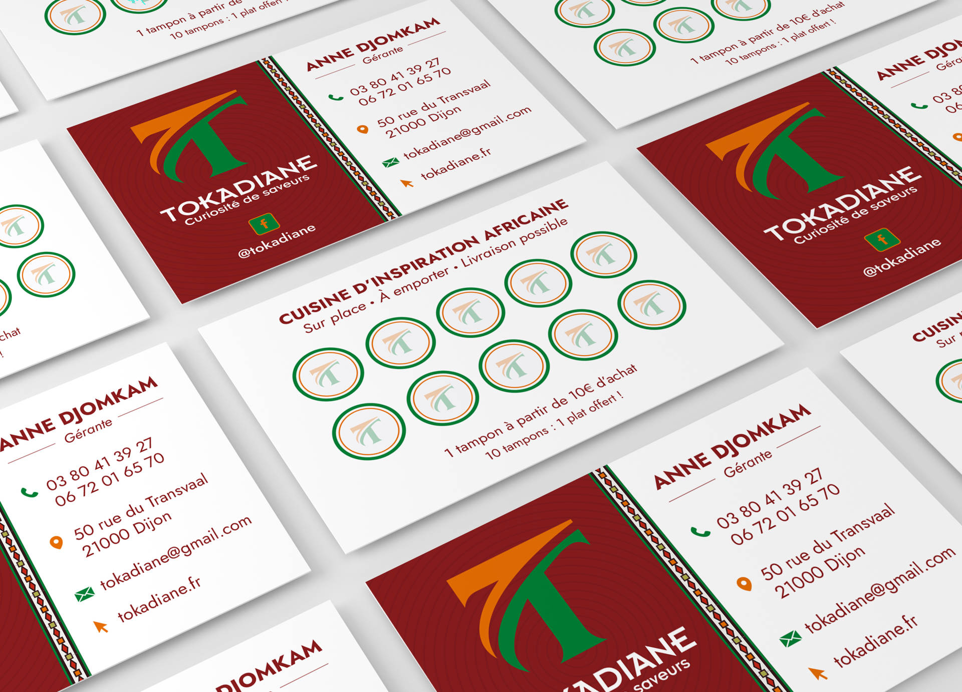 mockup carte de visite recto verso restaurant Toakadiane Dijon