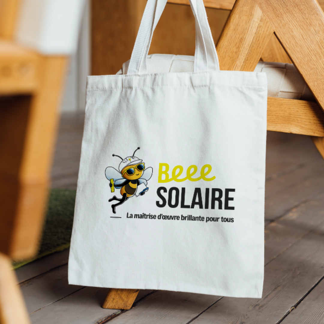 Mockup logo Beee Solaire tote bag Dijon