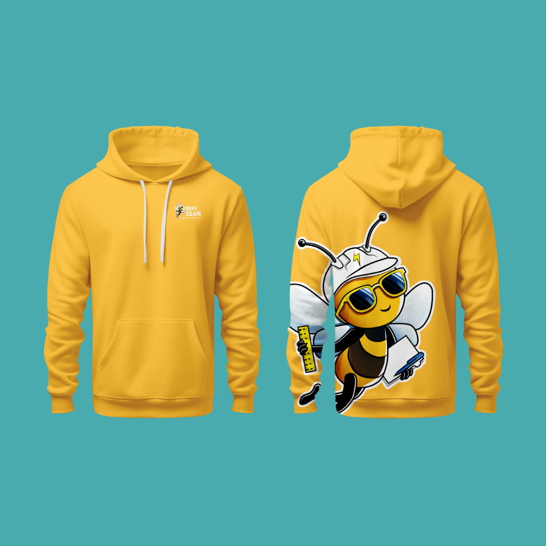 Mockup masquotte Beee Solaire abeille sur sweat Dijon