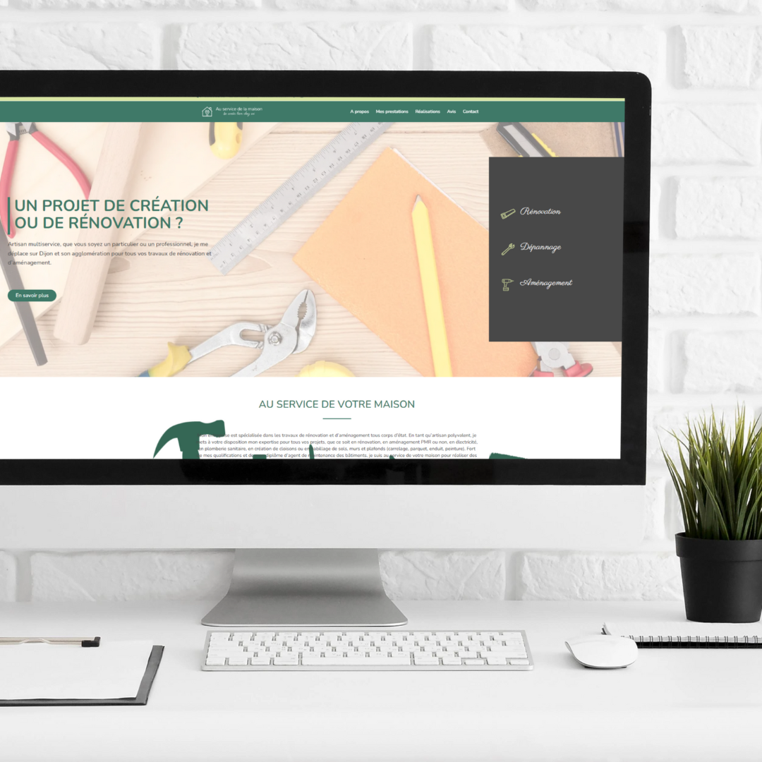 mockup site internet au service de la maison bricolage et travaux Dijon