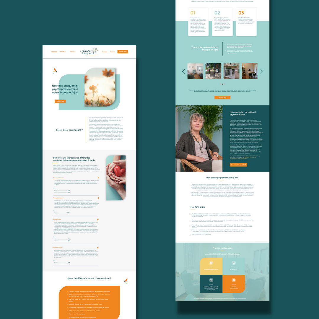 Page internet Nathalie Jacquemin création Kyracom Dijon