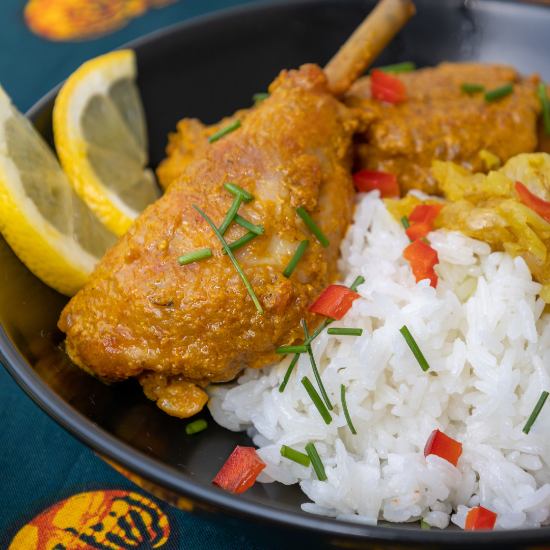 Poulet citron riz légumes plat typique africain restaurant Tokadiane Dijon