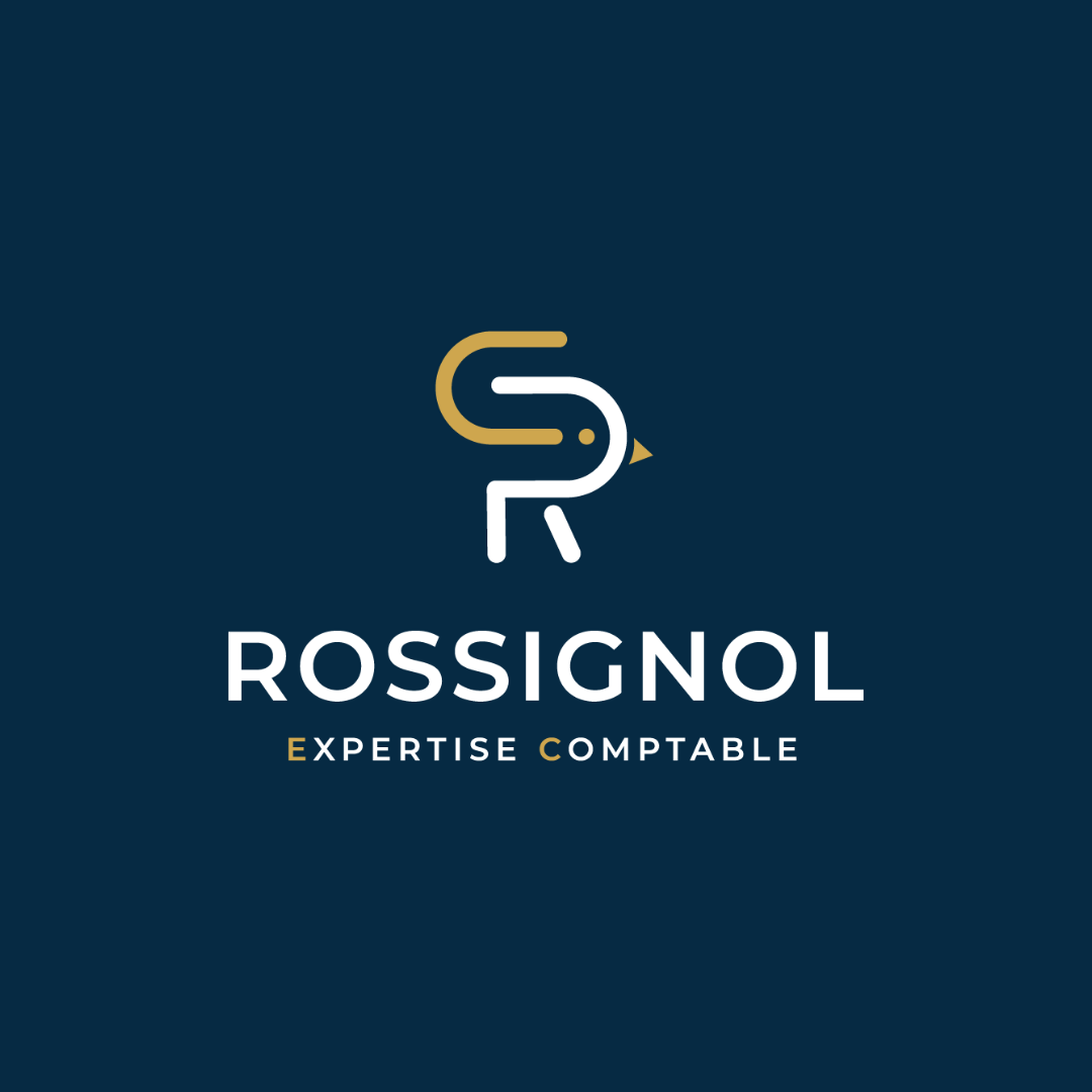 Logo Rossignol Expertise Comptable Dijon sur fond bleu