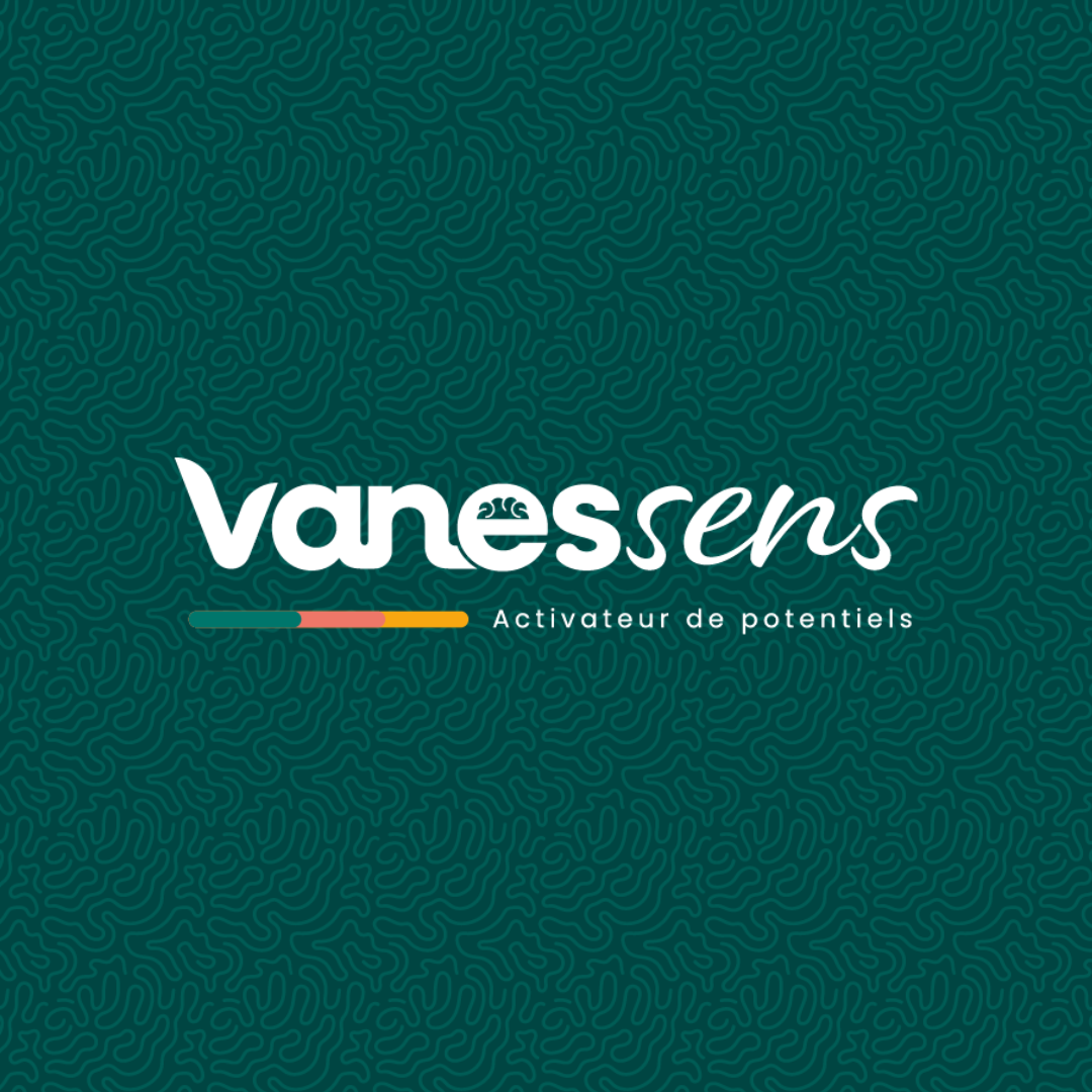 Logo Vanessens sur motif vert foncé