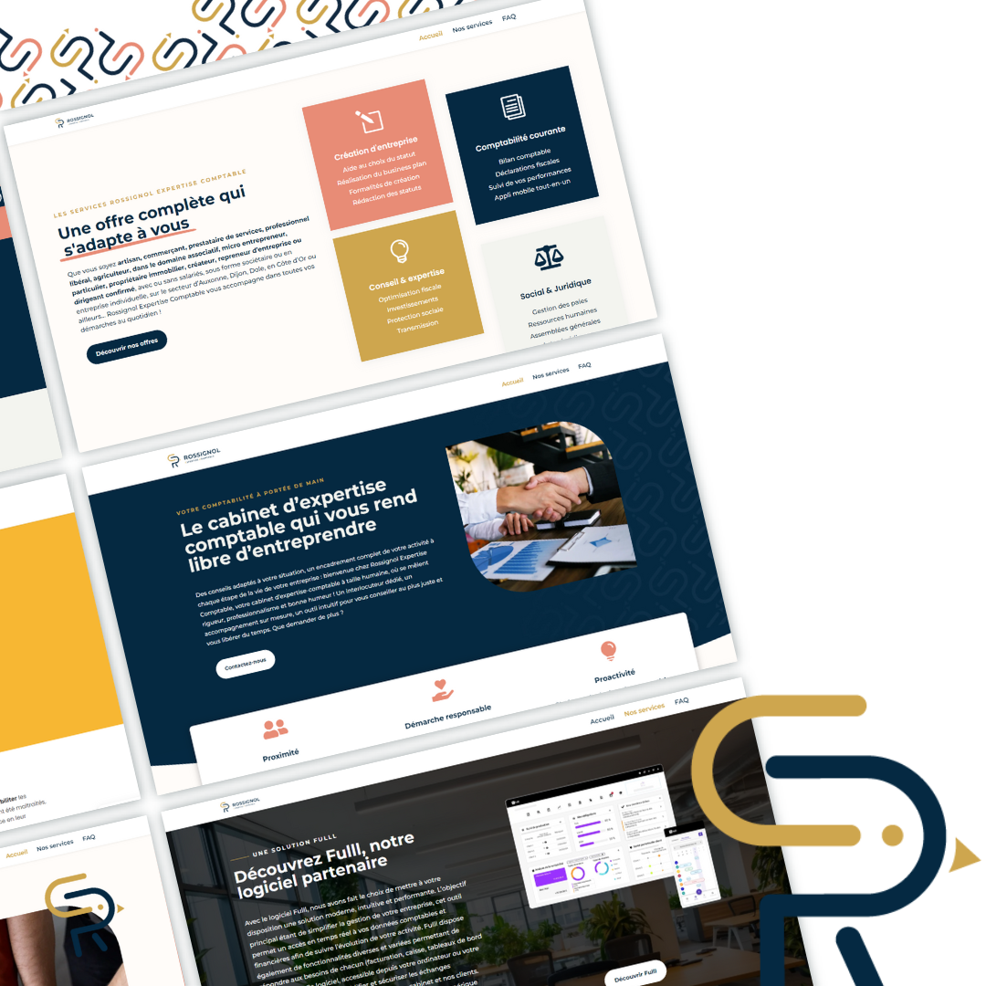 Pages site internet Rossignol Expertise Comptable by Kyracom Dijon