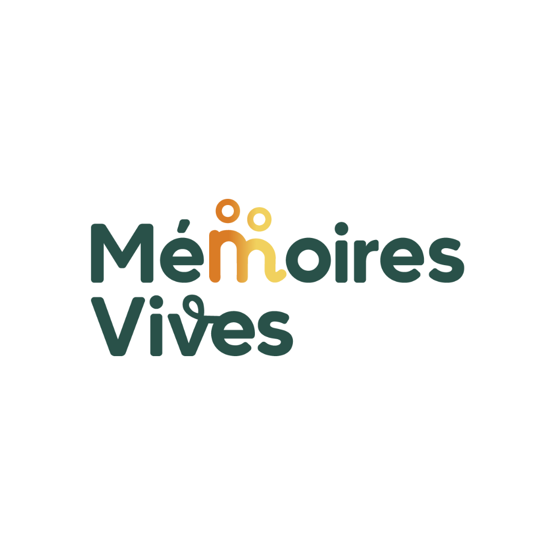 Logo Mémoires vives sur fond blanc crée par Kyracom Dijon